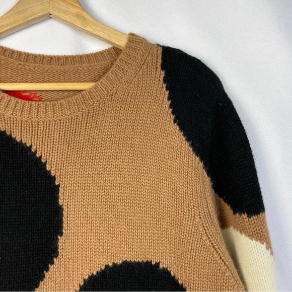 Boutique Brown Ginger Large Dot Crewneck Pullover Sweater M - Picture 3 of 3